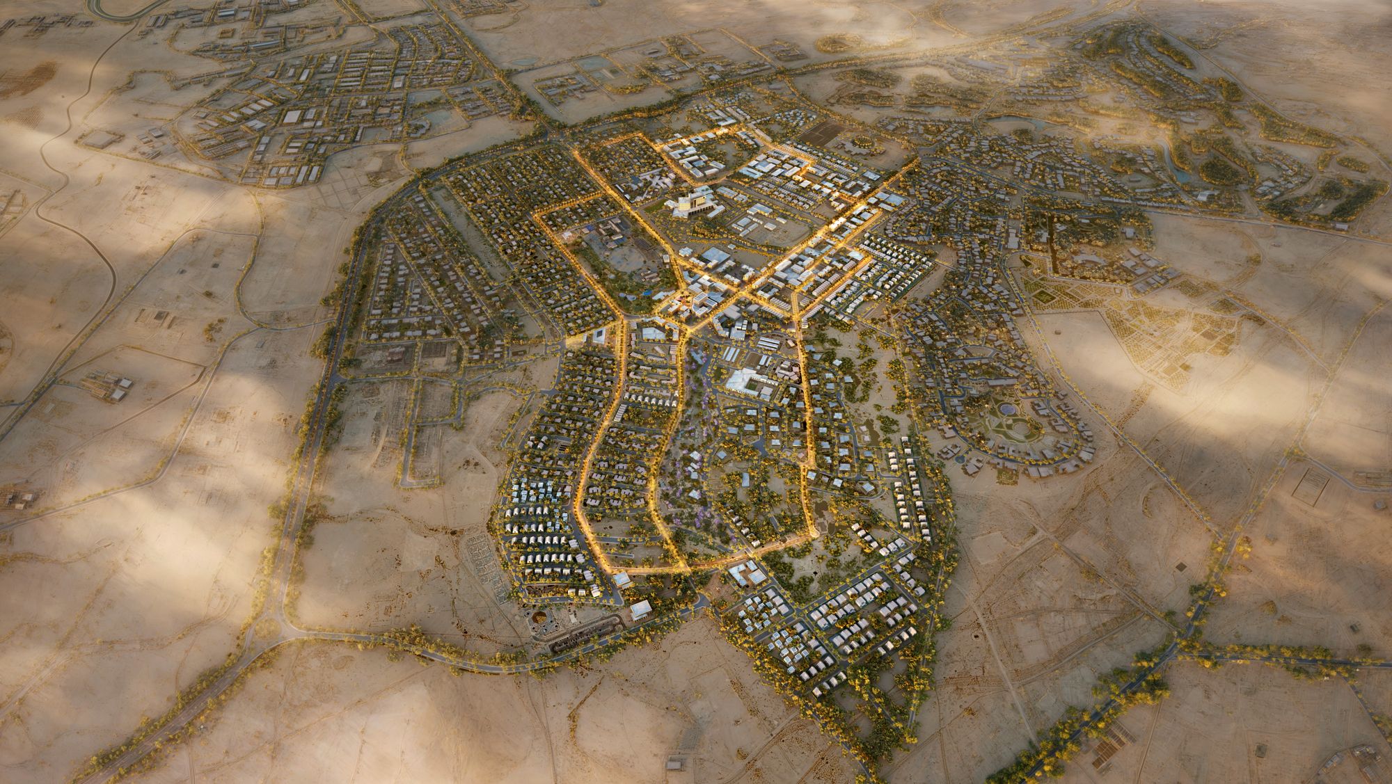 Aerial masterplan of Awali